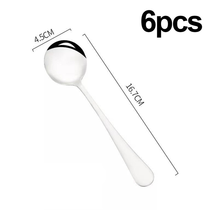 Set 6 linguri supa inox colorate 20cm