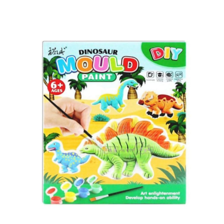 Set creativ de pictura si modelaj – Dinozauri, 5+