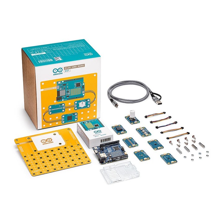 Kit Arduino Plug and Make 65 componente, UNO R4 Wi-Fi