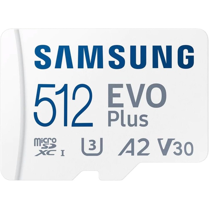 Карта памет, Samsung, високоскоростна карта за мобилни телефони и таблети, 512 GB, бяла