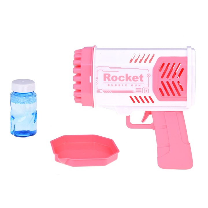 Buborékpisztoly gyerekeknek, Rocket Bubble Gun, Pink, ZA4976 RO