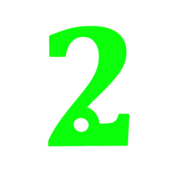 Breloc cifra, "2", pensiuni,60 X 41 mm verde