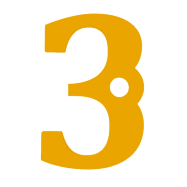 Breloc cifra, "3", pensiuni,61 X 40 mm auriu