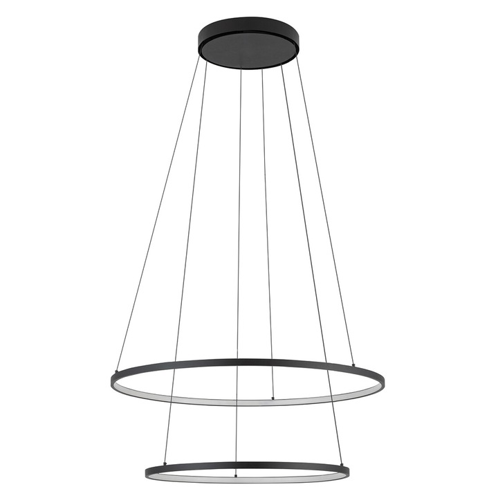 Lampa LED suspendata CIRCOLO, diametru 60 cm, putere 35W, 4000 K, neagra