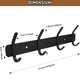Suport Multifunctional pentru Perete, din Aluminiu, Rezistent la Rugina, cu 4 Carlige, pentru Dormitor, Hol, Baie, Bucatarie 1 Negru