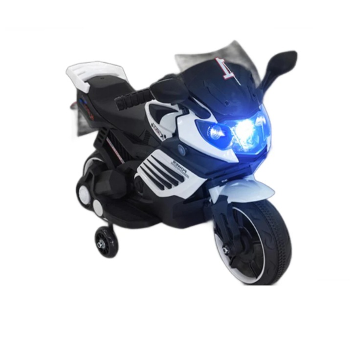 Elektromos motorkerékpár gyerekeknek Sportbike fehér - 6V - 1-3 év