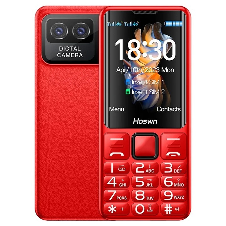 Telefon Mobil AIEK i79, Dual SIM, 2G, RO-ALERT, 32MB, Rosu, 2.4inch