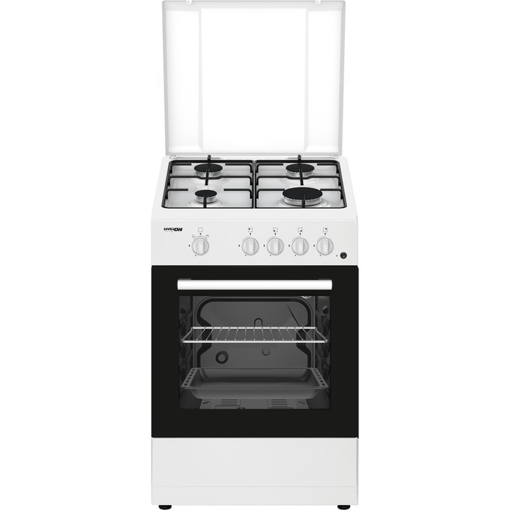 Готварска печка Vision Chef VAG5060AGLA, 4 котлона, Електрическо запалване, Грил, Осветление на фурната, Включени дюзи за LPG, 50 x 60, Бял