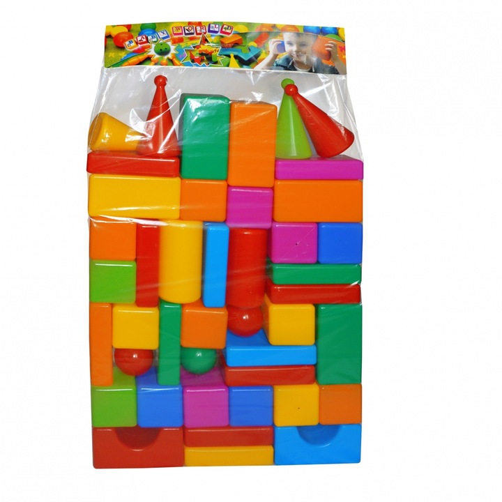 Set de constructie MEJ-POL, 43 piese, multicolor, pentru copii de la 1 an