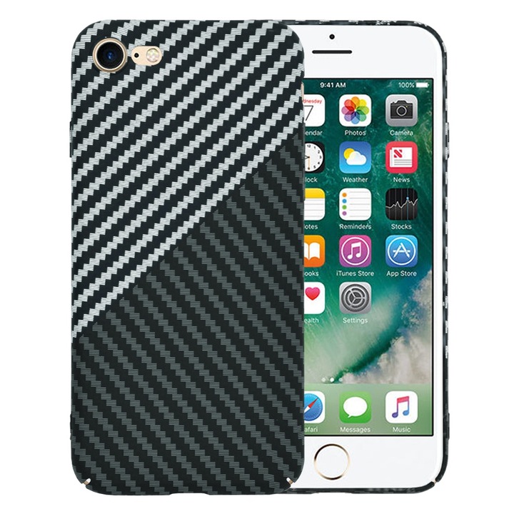 IPhone 7 / 8 / SE 2, SE 2020 / SE 3, SE 2022 tok - Techsuit Carbonite FiberShell - Stealth Grey