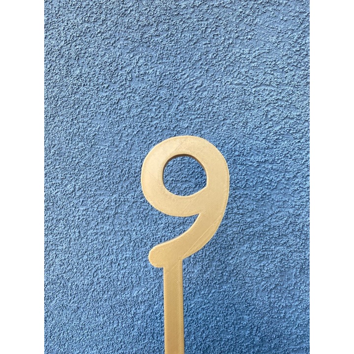 Topper tort, "9", happy anniversary,150 X 59 mm auriu