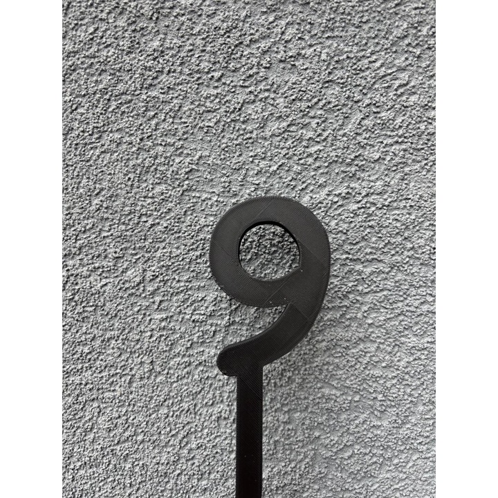 Topper tort, "9", happy anniversary,150 X 59 mm negru