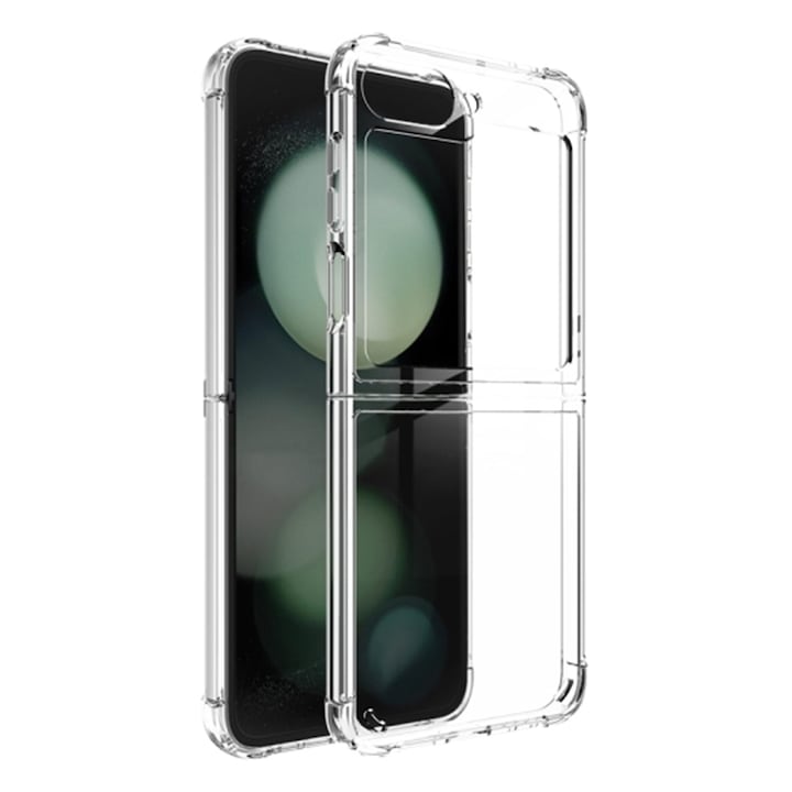 High Clear TPU tok, kompatibilis a Samsung Galaxy Z Flip6 / Flip 6 készülékkel, Optim Solution, Gyémánt Design, Könnyű TPU lökhárító tok, Ütéscsillapítás, Egyedülálló, tartós sárgásgátló technológia, Átlátszó