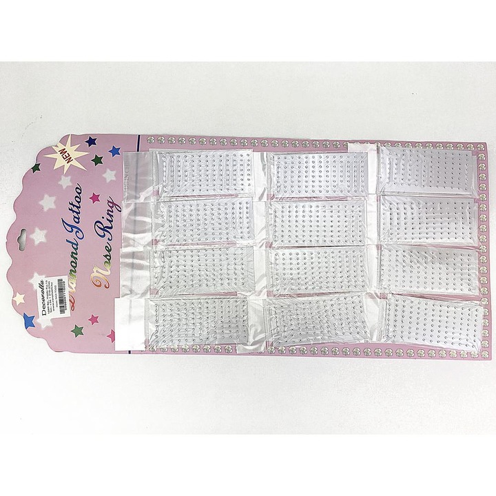 Accesoriu decorativ Bijuterii autoadezive pentru corp mini pachet de 12