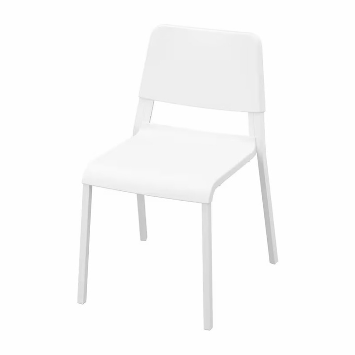 Acél szék korróziógátló bevonattal, Yupy®, 80x54x46 cm, beltéri/kültéri, tartós, robusztus, egymásra rakható, fehér