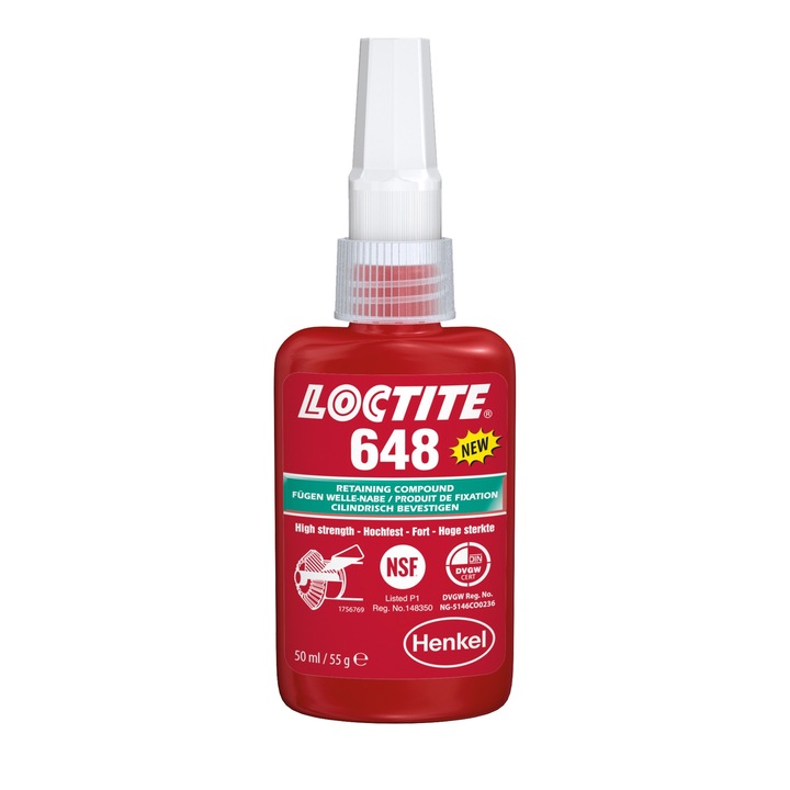 Adeziv fixare piese cilindrice coaxiale, LOCTITE® 648, 50 ml