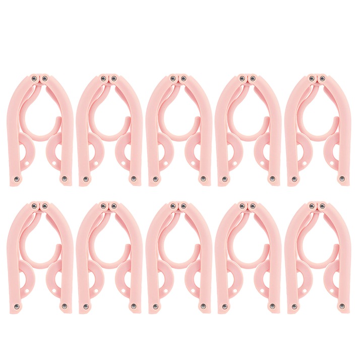 Set 10 Umerase Pliabile, Polipropilena, 44 x 15 cm, Universale, Dimensiune Reglabila, Roz, Neo™