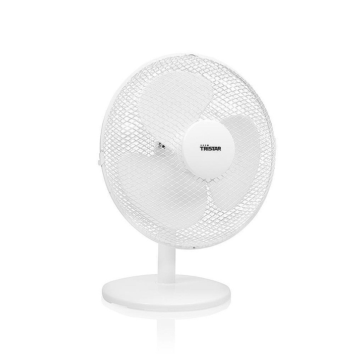 Ventilator Tristar de Birou, Reglabil, Cap Rotativ, Diametru 40cm, Putere 45W, 3 Viteze - Alb