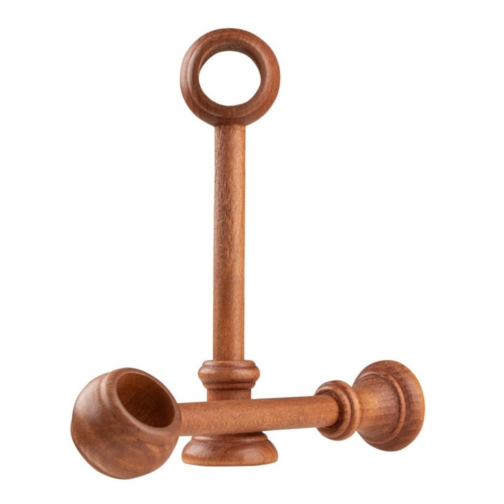 Consola galerie, lemn, 28 mm, finisaj cires, set 2 bucati