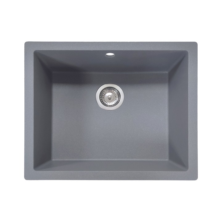 Chiuveta de bucatarie sub blat din granit 55 x 46 cm, adancime cuva 20 cm, SanDonna Joanna gri