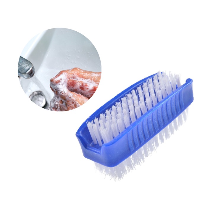 Konex kétoldalas körömkefe, kéztisztító, kék