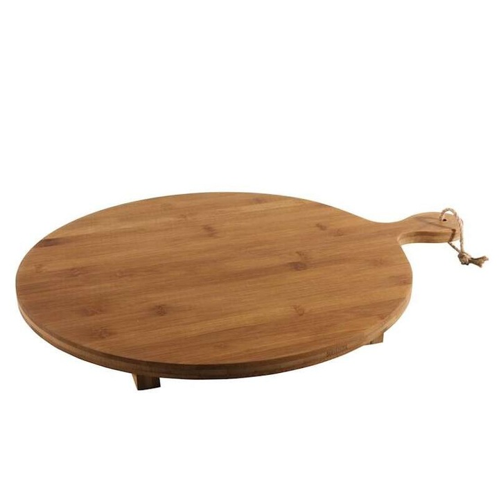 Tálalótál, MPLCo, Bambusz, Kerek forma, Fogantyú, 42 cm, Barna