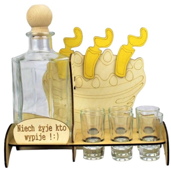 Anapol kulacs készlet pohárral, születésnapi torta motívummal, 0,5l, 6 db, üveg