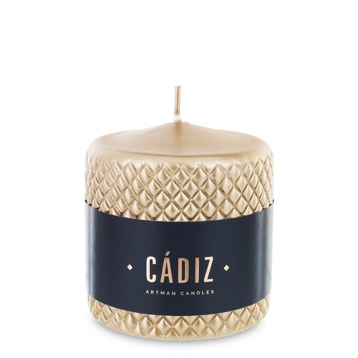 Свещ Art-Pol Cadiz, парафин, злато, 9.5x9x9см