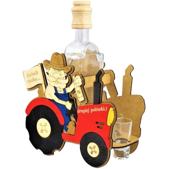 Kancsó és 6 Anapol pohár készlet, 0,5L, traktor alakú állvánnyal