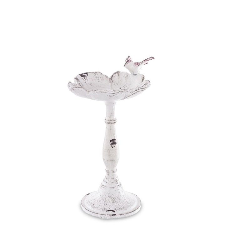 Adapatoare pasari, Art-Pol, Metal, 27 x 15 x 17 cm, Pentru gradina, Alb