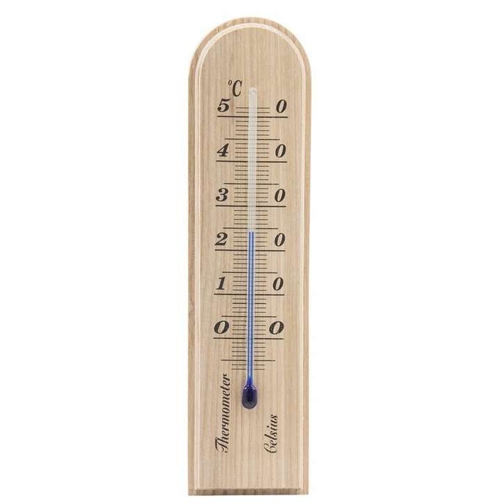 Стаен термометър, Terdens, дъбово дърво, -5°C до +50°C, 14,5 cm