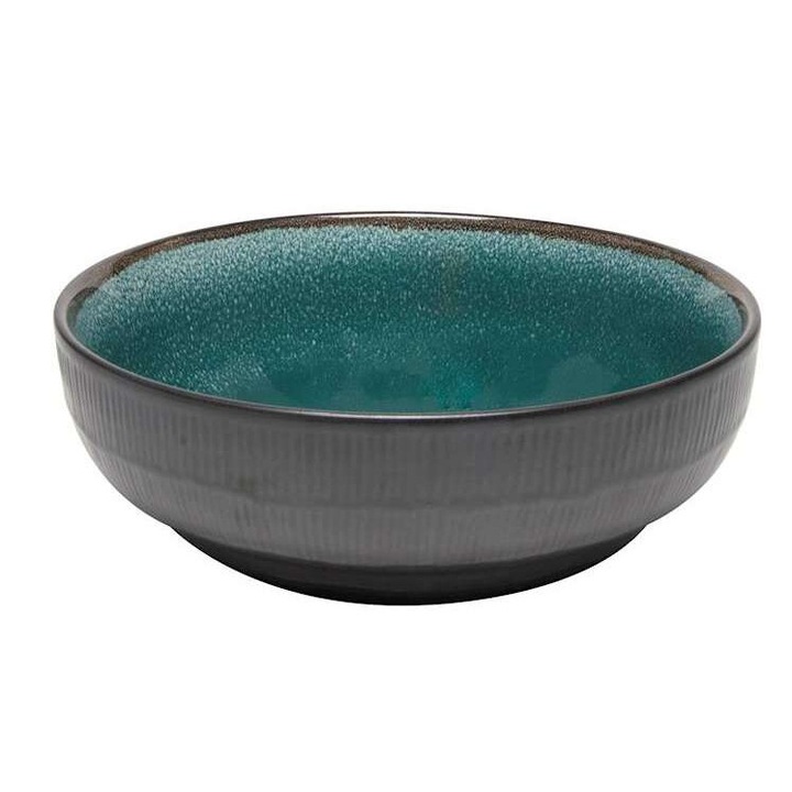 6 db-os tálak, MPLCo, farmer, kerámia, 200 ml, kék, 12 cm