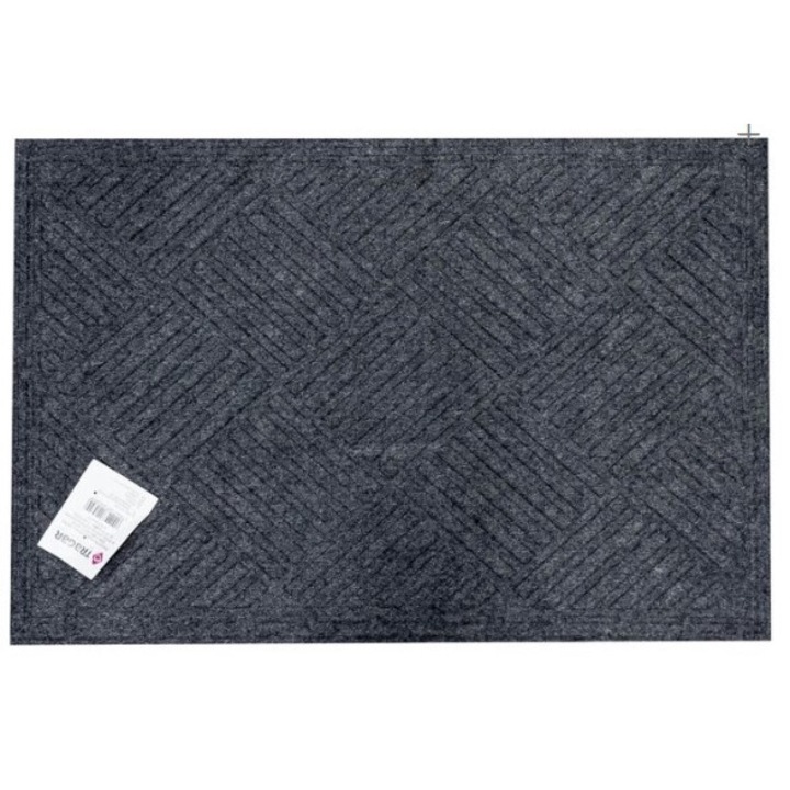 Covor de intrare din textil/cauciuc, 40x60 cm, Negru