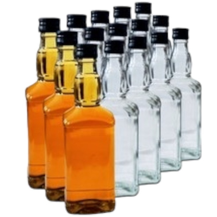 Комплект от 15 бутилки с капачка Tragar, Glass, 500 ml