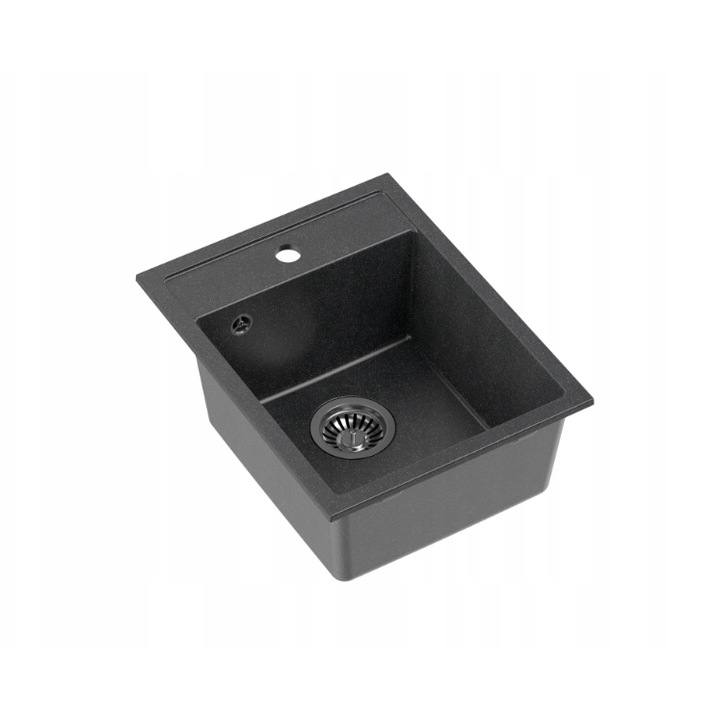 Chiuveta Bucatarie Quadron Johnny 90 Chiuveta Incastrata Granit Negru Otel 39x50cm