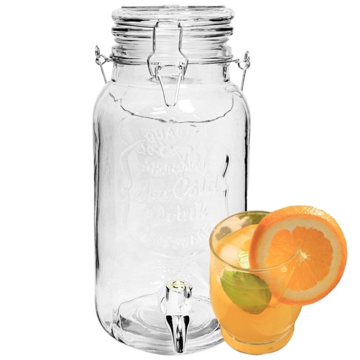 Carafa cu robinet 3.5L Tragar, cu capac si clema