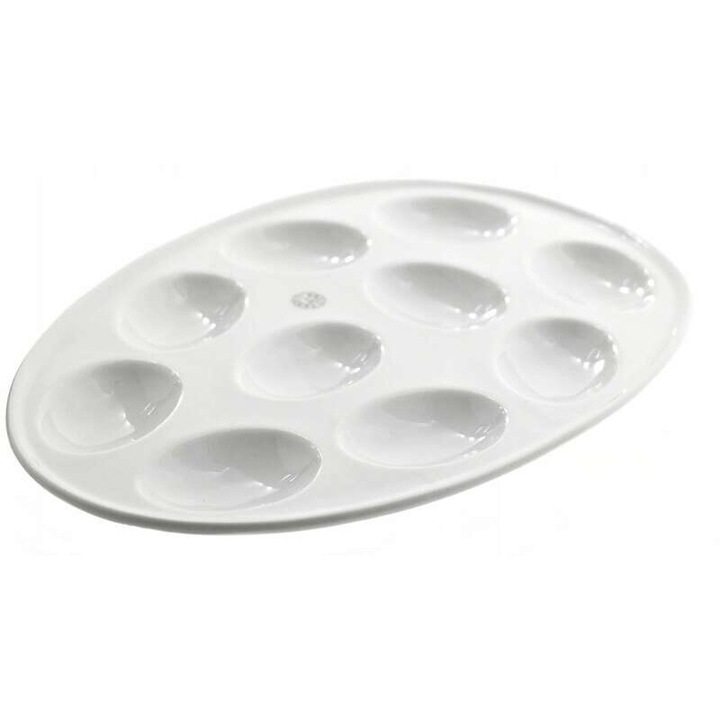 Tálca tojásnak, MPLCo, Porcelán, 27cm, Fehér