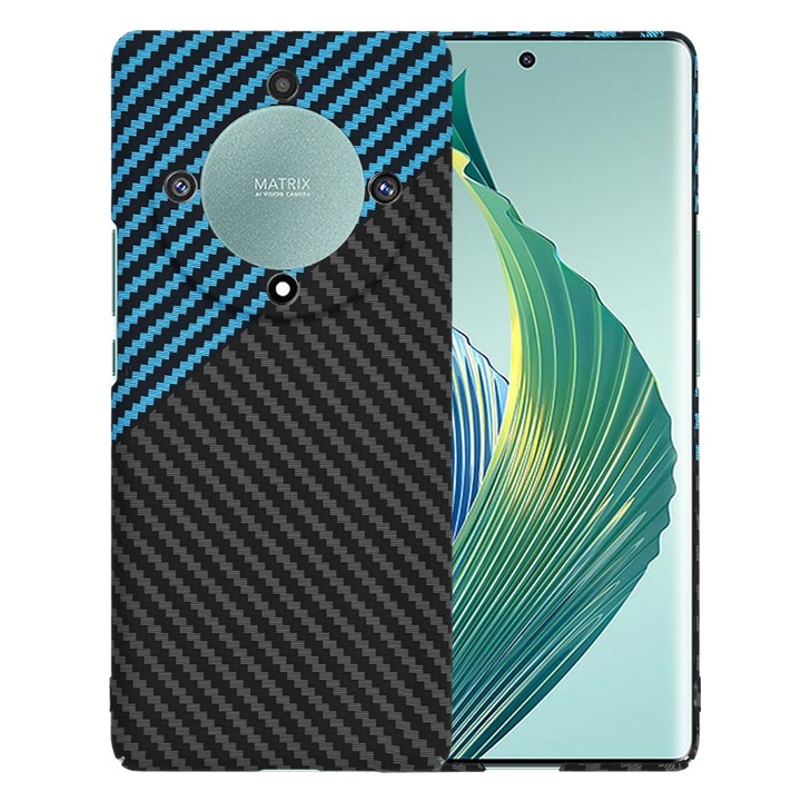 Кейс за Honor Magic5 Lite, Techsuit, Carbonite FiberShell, Черно-син