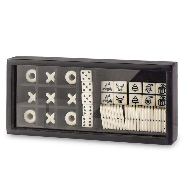 Комплект игра Tic Tac Toe + Domino, Art-Pol, черен, 4x24x11см