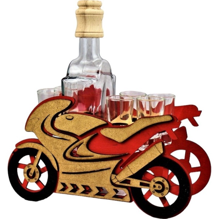 Üveg kiöntő, 0,5 l, Motor Scigacz 0,5 l, 6 db pohárral