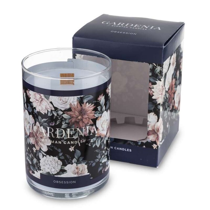 Свещ Гардения, парафин, 15х10х10см, синя