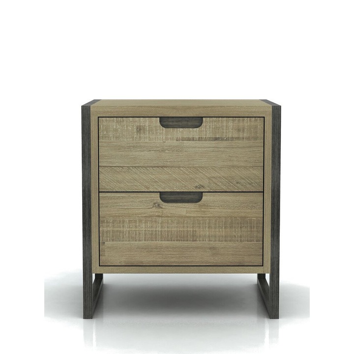 Нощно шкафче LivinHill, Акациево дърво, 55 x 60 x 40 см, Кафяво