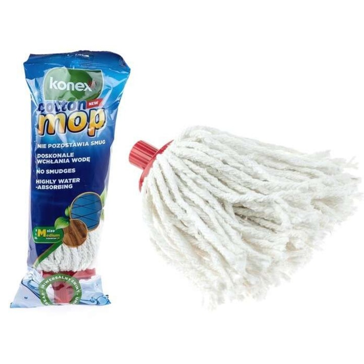 Rezerva mop cu snururi Konex Medium, capat bumbac