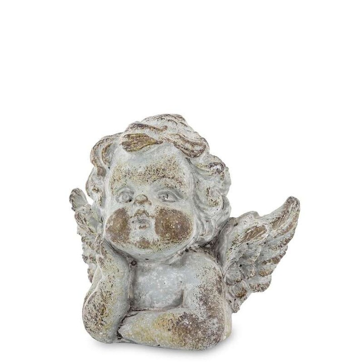Art-Pol figura, angyal, cement, szürke, 8,5x10x5,5 cm