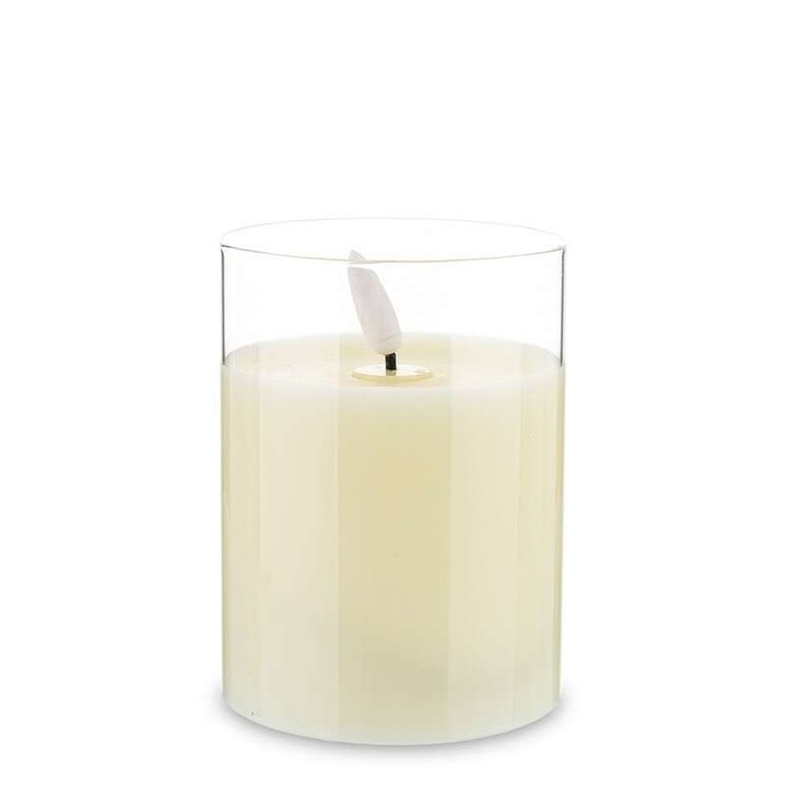 LED свещ в стъкло, Art-Pol, без пламък, прозрачна, 10x7.5x7.5cm