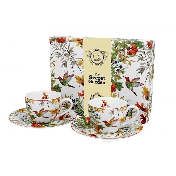 Set 2 Cesti Espresso cu Farfurioare Linnea, 90 ml