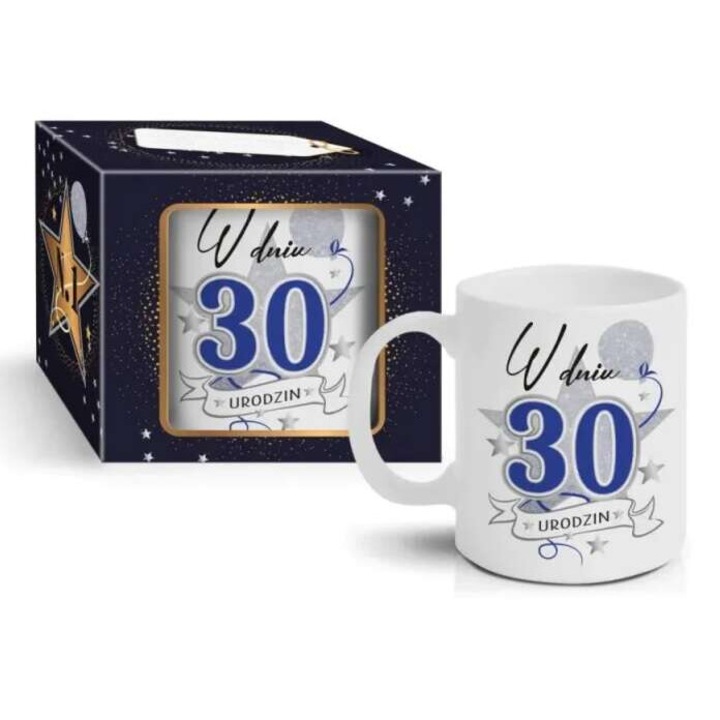 Cana BGtech, pentru aniversare 30 de ani, 300 ml, cu cutie cadou