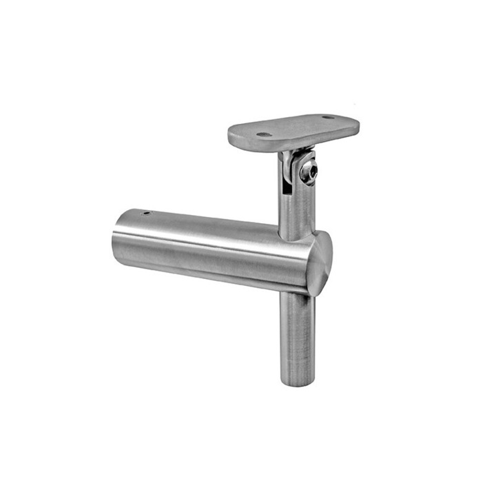Suport pentru balustrada de perete 80X40-80 conectare plata AISI 304 satinat reglabil