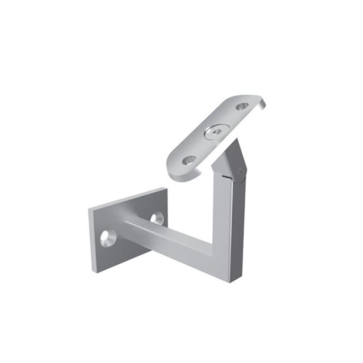 Suport de perete pentru balustrada reglabil 12x12 80x75 conectare phi 42 aisi 304 satinat