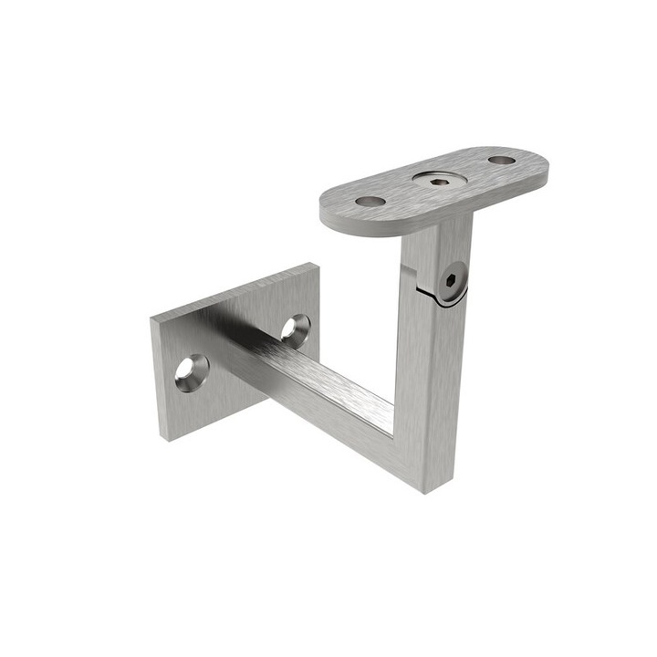 Suport de perete pentru balustrada reglabil 12x12 80x75 conectare plata aisi 304 satinat